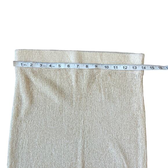 CALVIN KLEIN Plain Rib-Knit Midi Pencil Skirt Creamy Beige Women's Size Small - Picture 10 of 11